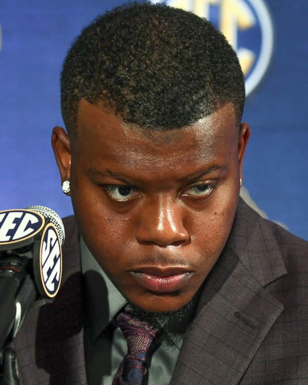 Razorbacks quarterback KJ Jefferson at SEC Media Days